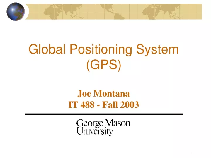global positioning system gps joe montana