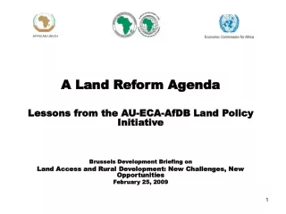 A Land Reform Agenda Lessons from the AU-ECA-AfDB Land Policy Initiative