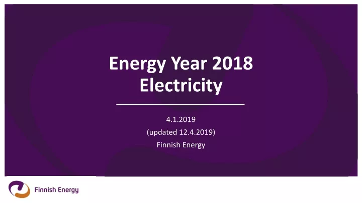 energy year 2018 electricity