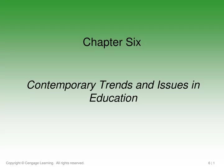 contemporary trends and issues in education