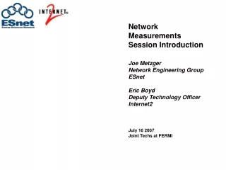 Network Measurements Session Introduction