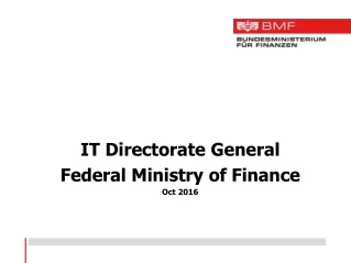 IT Directorate General Federal Ministry of Finance Oct 2016