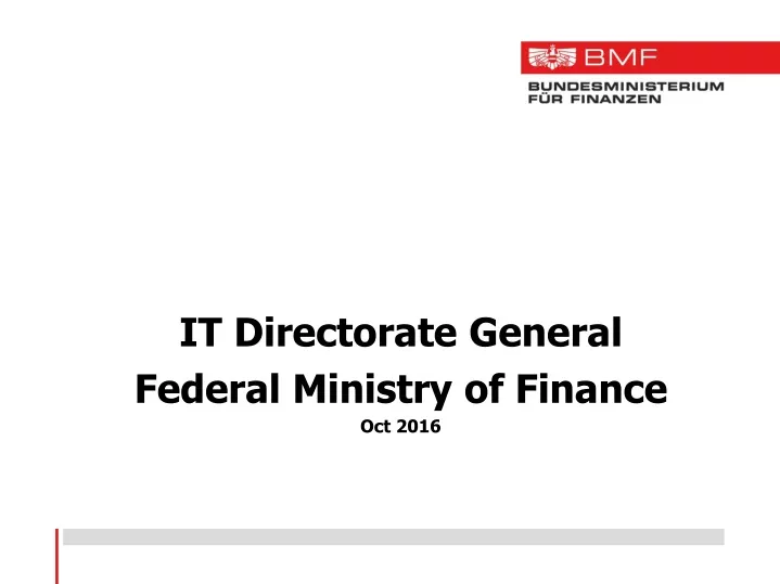 it directorate general federal ministry