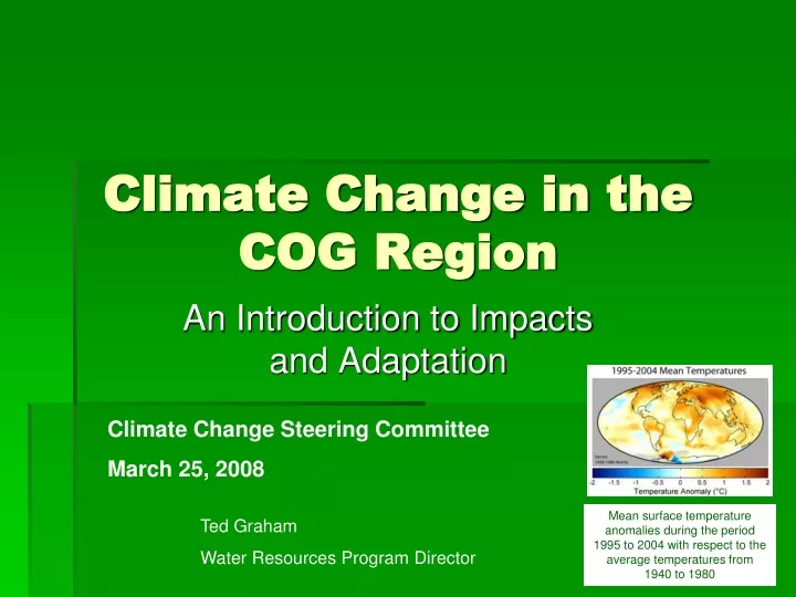 climate change in the cog region