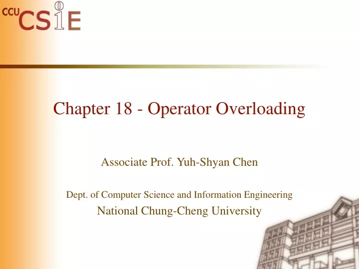 chapter 18 operator overloading