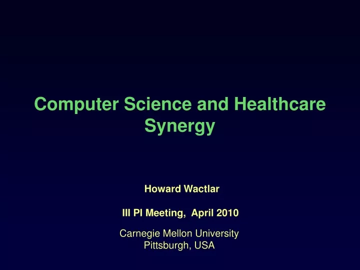computer science and healthcare synergy