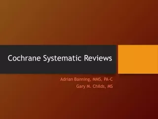 Cochrane Systematic Reviews