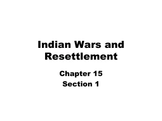 Indian Wars and Resettlement