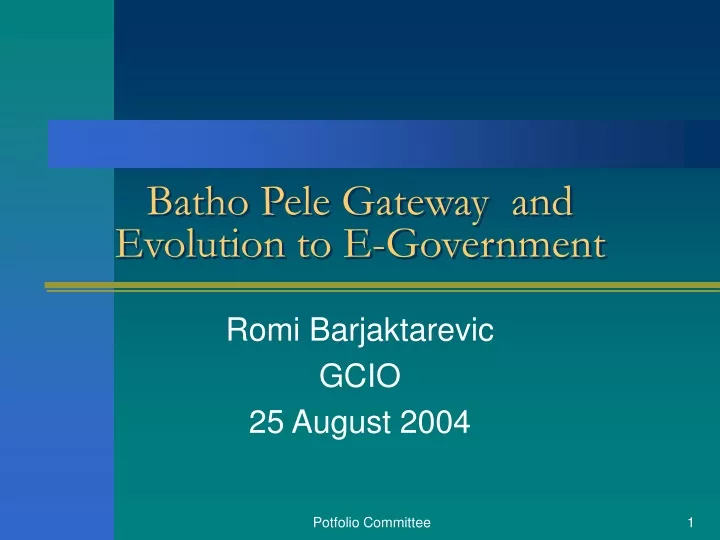 batho pele gateway and evolution to e government
