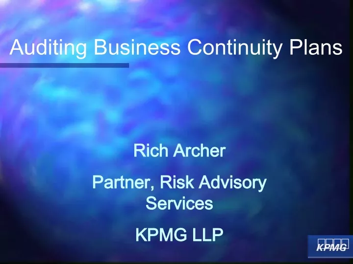 auditing business continuity plans