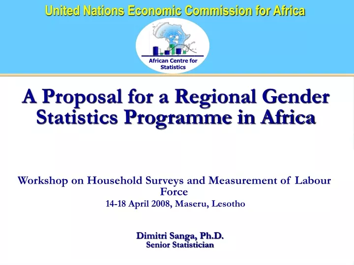 a proposal for a regional gender statistics