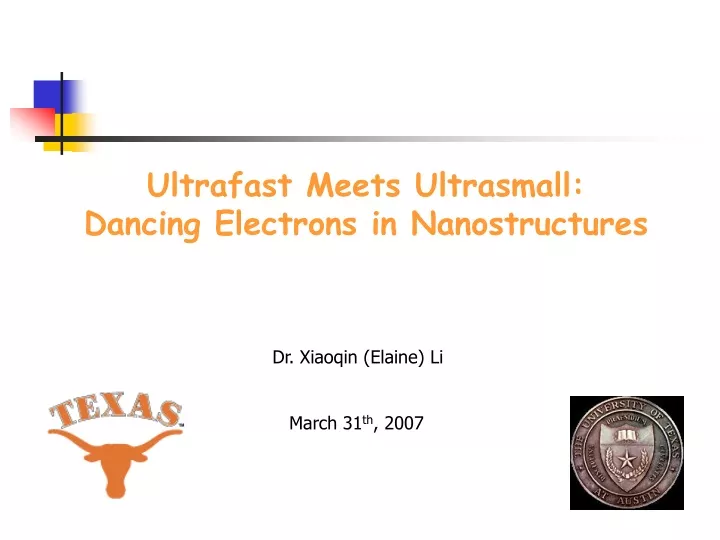 ultrafast meets ultrasmall dancing electrons