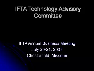 IFTA Technology Advisory Committee