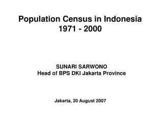 Population Census in Indonesia 1971 - 2000