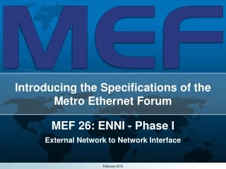 Introducing the Specifications of the Metro Ethernet Forum