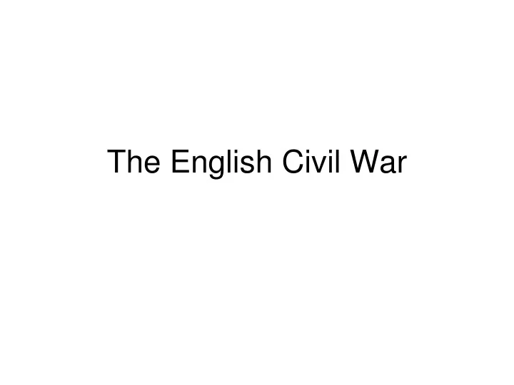 the english civil war
