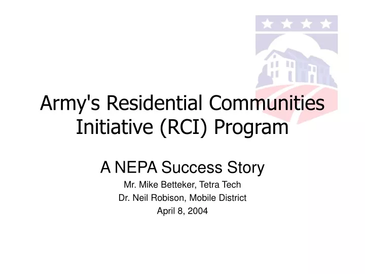army s residential communities initiative rci program