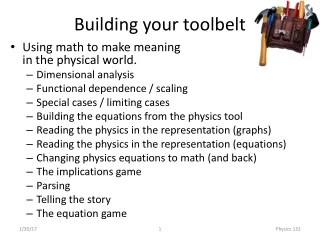 Building your toolbelt