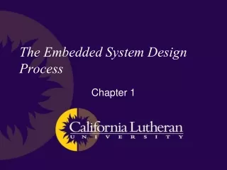 The Embedded System Design Process