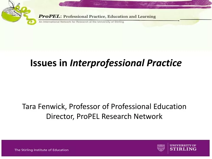 issues in interprofessional practice