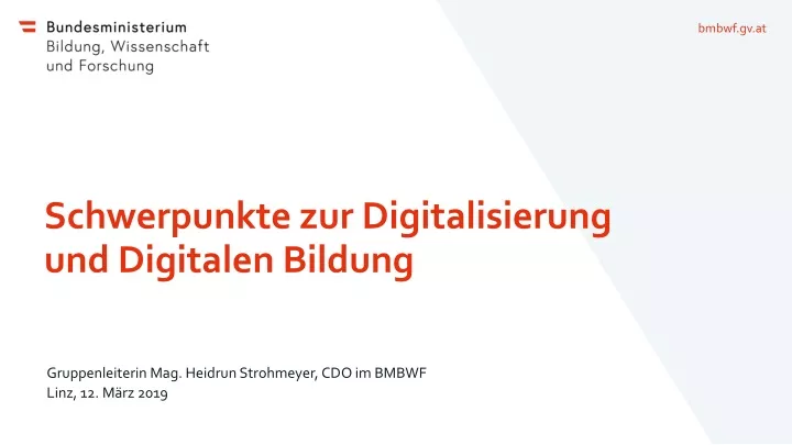 schwerpunkte zur digitalisierung und digitalen bildung