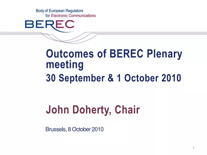 outcomes of berec plenary meeting 30 september