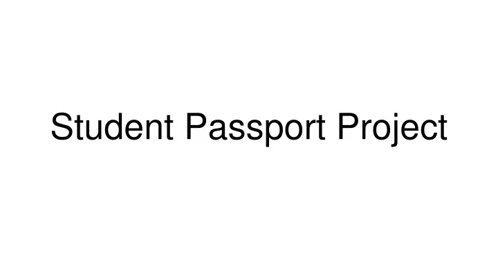 student passport project