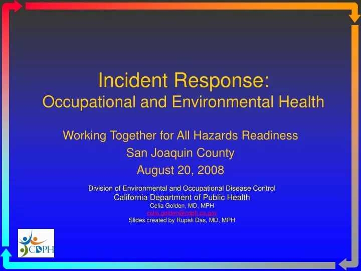 incident response occupational and environmental health
