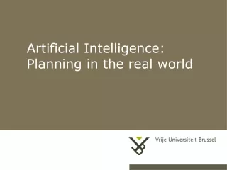 Artificial Intelligence: Planning in the real world