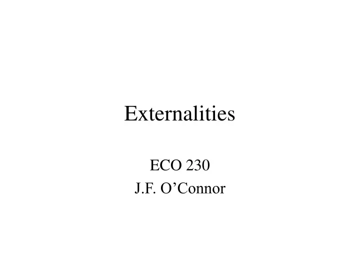 externalities