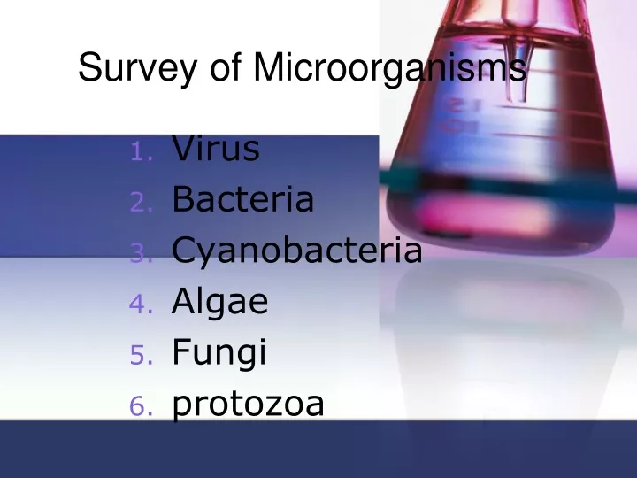 survey of microorganisms