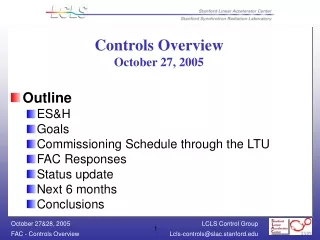 Controls Overview October 27, 2005