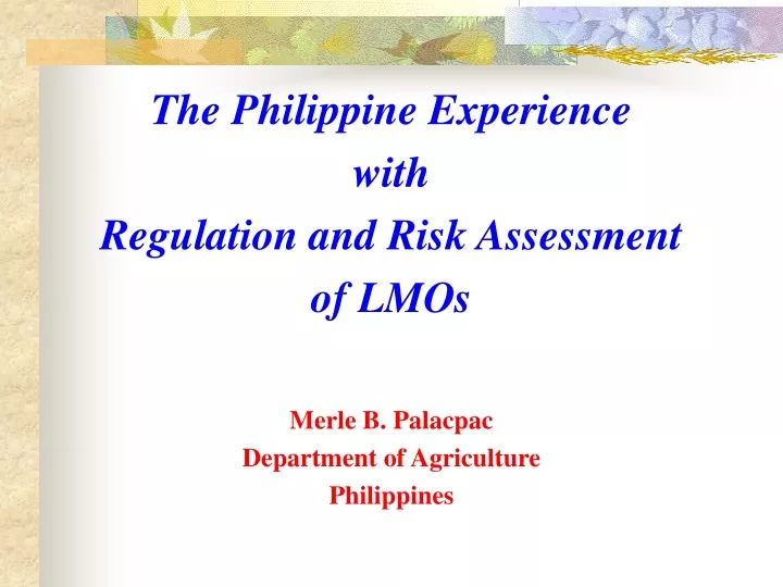 the philippine experience with regulation