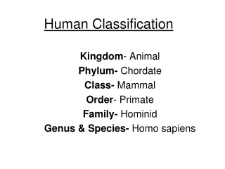 Human Classification
