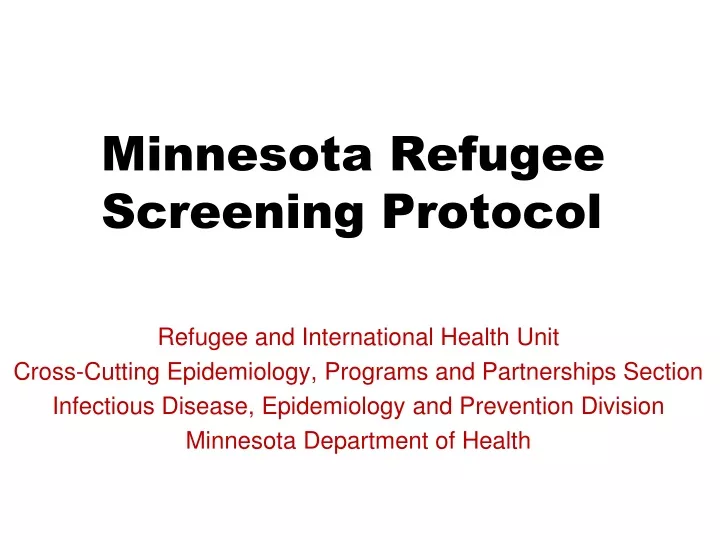 minnesota refugee screening protocol