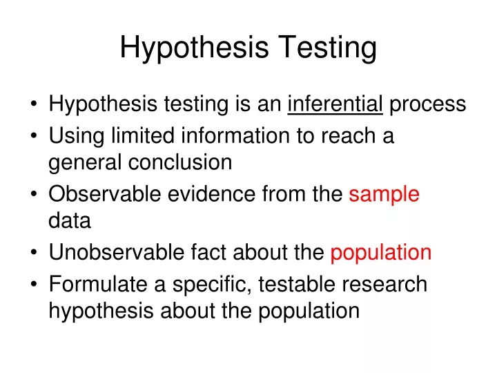 hypothesis testing