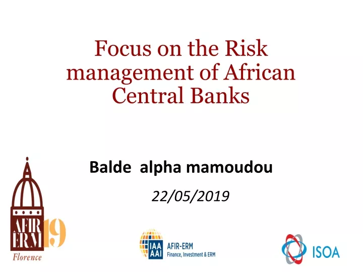 focus on the risk management of african central banks