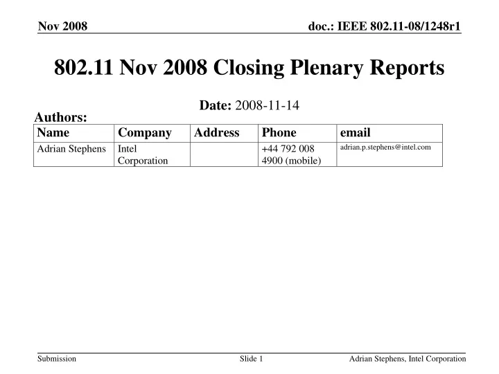 802 11 nov 2008 closing plenary reports