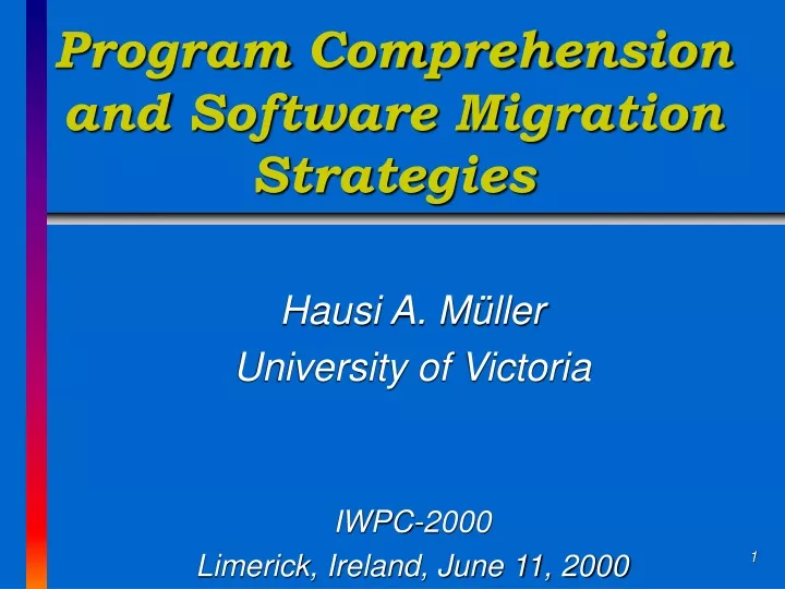 program comprehension and software migration strategies