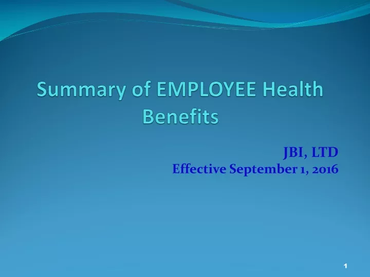 summary of employee health benefits
