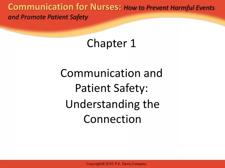 chapter 1 communication and patient safety