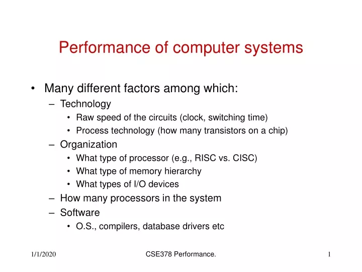 performance of computer systems