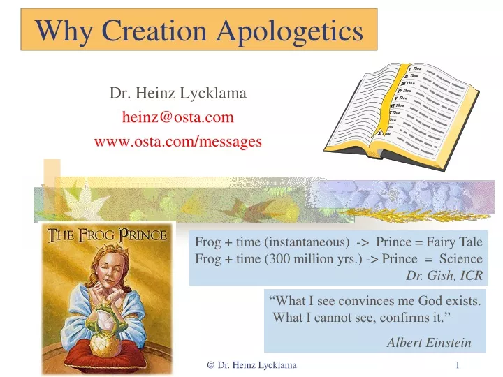 why creation apologetics