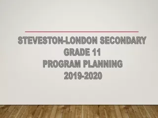 STEVESTON-LONDON SECONDARY GRADE 11 PROGRAM PLANNING 2019-2020