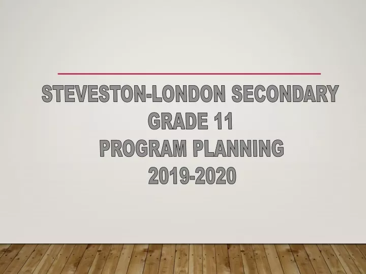 steveston london secondary grade 11 program