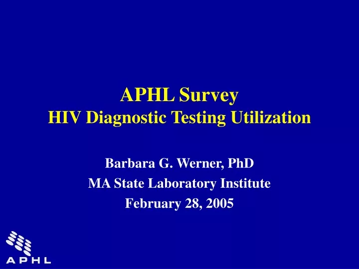 aphl survey hiv diagnostic testing utilization