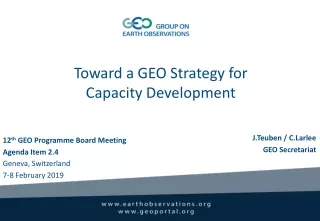 Toward a GEO Strategy for Capacity Development