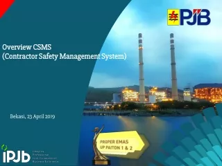 Overview CSMS  (Contractor Safety Management System)
