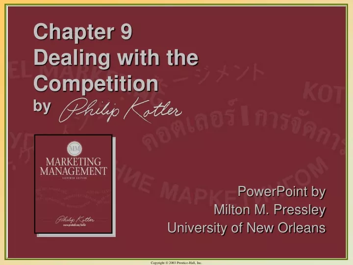 chapter 9 dealing with the competition by