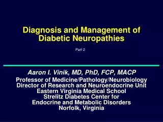 Diagnosis and Management of Diabetic Neuropathies